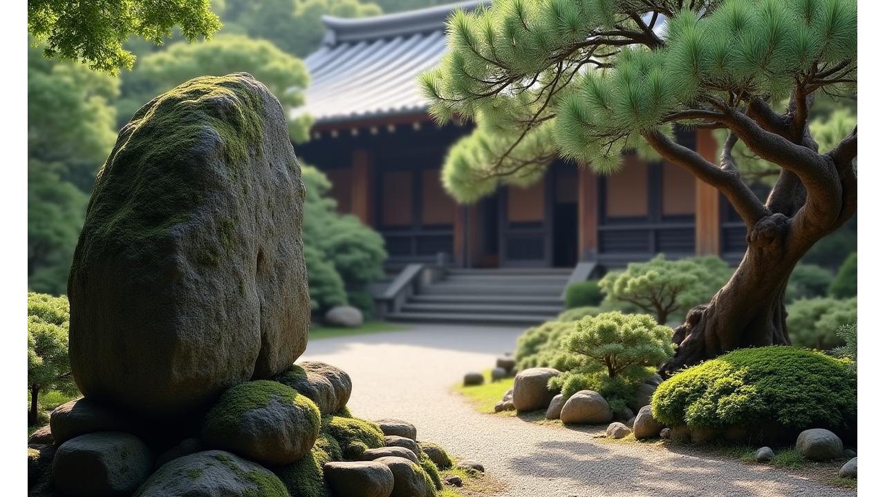 300年前の設計が保存された歴史的な寺院庭園