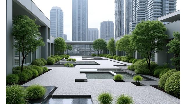 都心のオフィスビル屋上の企業瞑想スペース